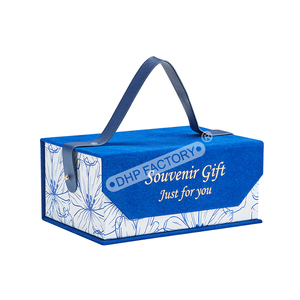 High-end Custom Logo Silk Velvet <strong>Vintage</strong> <strong>Clothes</strong> Apparel Holiday Packaging Cardboard Magnetic Flap Gift <strong>Box</strong> with Handle - Product Image 1