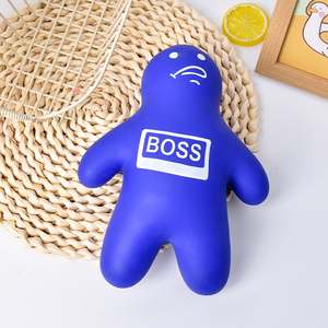 Divertido y Relajante Juguete Antiestrés de Goma Suave TPR con Forma de Personaje Boss Azul Extra Grande, Pelota para Apretar de TPR - Product Image 4