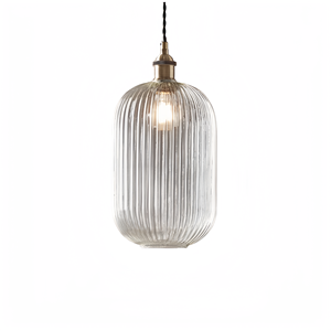 Hiện đại rõ ràng đèn thủy tinh dài sậy xi lanh Đồng Treo Mặt dây chuyền biệt thự phòng khách trang trí cung cấp ánh sáng thẩm mỹ - Product Image 2