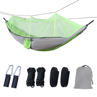 Grenzüberschreitende Einzel-/Doppel-Moskitonetz-Hängematte für Outdoor-Aktivitäten mit Kippschutz, Hoher Tragfähigkeit und Fallschirmstoff für Camping und Schaukeln