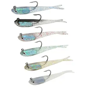 3D ตา Jig Wobblers Lures 3.5G/75มม.ตะขอตะกั่วตกปลา Fork Tail Soft Fishing Lure ประดิษฐ์เหยื่อยาง