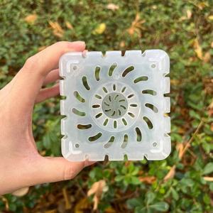 ใหม่สแควร์พลาสติกใสขายส่งดอกไม้กล้วยไม้หม้อกระถางกล้วยไม้ที่มีรูล้างกระถางกล้วยไม้หลุมตะกร้าพลาสติกใส - Product Image 4