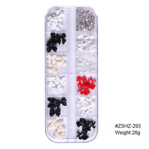 Nouvelle Arrivée - Décorations d'Ongles Colorées à 12 Grilles, Strass DIY Faciles à Appliquer, Breloques 3D Ours Papillon Kawaii en Résine pour Nail Art - Product Image 3