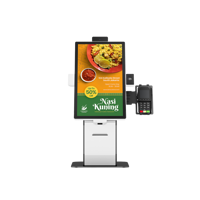 Kiosque de paiement intelligent POS avec imprimante et scanner, écran tactile capacitif 21,5 pouces, IP65, aluminium, code QR, pour supermarché