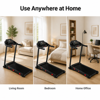Tapis roulant électrique pliable YUNPAO en ABS pour la maison, capacité de 120 kg, écran LED, vitesse et inclinaison manuelle à 3 niveaux, écologique, portable