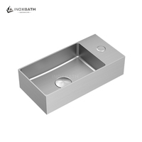 Lavabo de Acero Inoxidable 304, Lavabo de Pared de Lujo, Lavabo para Baño con Orificio para Grifo