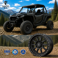 Jantes UTV forgées multi-rayons en aluminium noir mat personnalisées, 15 pouces, 4x156, haute capacité de charge, roues tout-terrain pour Polaris RZR Buggy
