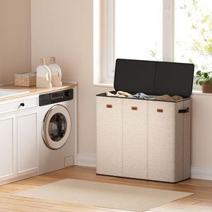 185L 3 phần thêm lớn giặt giỏ tổ chức giặt <span class=keywords><strong>Hamper</strong></span> với nắp 3 có thể tháo rời túi cho phòng ngủ giặt ủi phòng - Product Image 3
