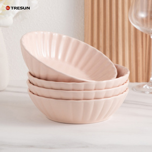 Service de vaisselle en céramique rose brillant, 16 pièces, en grès et porcelaine, prix de gros, pas cher - Product Image 5