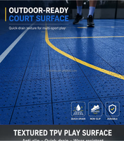 Revêtement de sol pour terrasse TIANSU Snap Fit, texture antidérapante, dalles TPV, respectueux de l'environnement pour les zones sportives résidentielles
