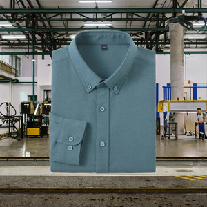 Men's Summer Casual Long Sleeve Dress Shirts Cooling Tech Breathable Fabric Wrinkle-Free Mandarin Collar Business Everyday Use - Product Image 3