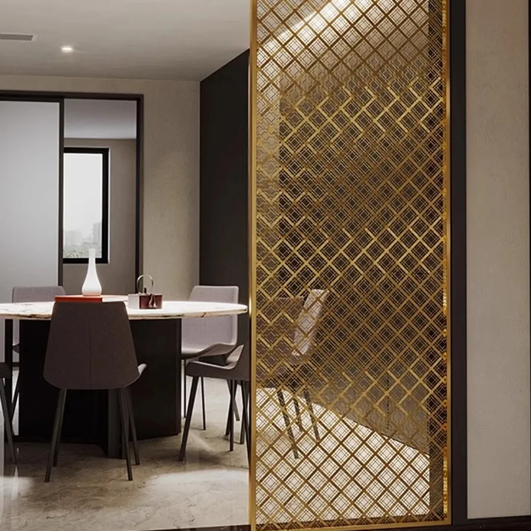 Lasergesneden Roestvrijstalen Gouden Paneel Restaurant Muurverdeler RVS Schermen Wand Indoor Huis Kamer Kantoorverdeler