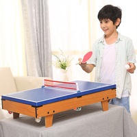 4-en-1 Mini Table de Jeu Piscine Billard Air Hockey Table de Baby-Foot Tennis Maison Famille Billard et accessoires ensemble