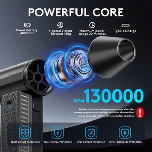 Souffleur d'air sans fil Turbofan 130000RPM, souffleur d'air rechargeable pour le nettoyage <span class=keywords><strong>de</strong></span> voiture, souffleur <span class=keywords><strong>de</strong></span> neige électrique, ventilateur turbo sans fil - Product Image 2