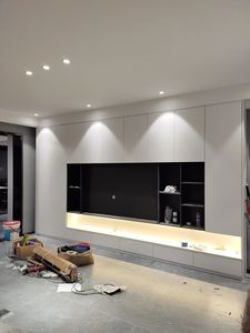 Mueble <span class=keywords><strong>de</strong></span> TV Moderno Personalizado para Sala <span class=keywords><strong>de</strong></span> Estar y Salón <span class=keywords><strong>Principal</strong></span> con Rejilla <span class=keywords><strong>de</strong></span> Pared para TV LED Eléctrica y Soporte <span class=keywords><strong>de</strong></span> TV Extensible y Convertible - Product Image 2