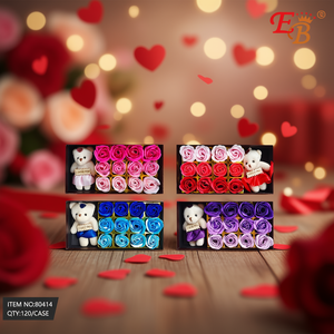 Coffret cadeau Eb Bear And Rose 9X1.8X4.5 pouces, fournitures pour la Saint-Valentin, boîte de 120 pièces - Product Image 2