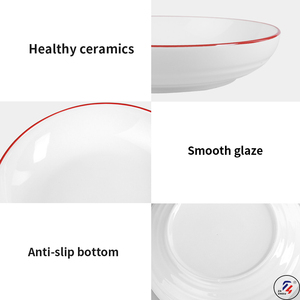 Chaîne de <span class=keywords><strong>pâtes</strong></span> rondes <span class=keywords><strong>en</strong></span> relief, bol à salade, assiette <span class=keywords><strong>en</strong></span> céramique, vaisselle, livraison directe d'usine - Product Image 3