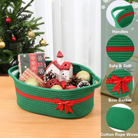 Panier cadeau de Noël en corde de coton, sac de rangement, sac cadeau, panier à bonbons, boîte de rangement de Noël, bac à cadeaux