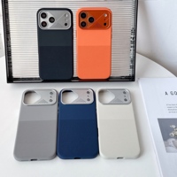 Étui de protection magnétique en alliage pour objectif d'iPhone 18 17 Pro Max, en silicone liquide couleur unie, avec recharge sans fil et doublure floquée