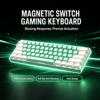 Clavier de jeu mécanique rétroéclairé par LED, 61 touches, mini, filaire, type-C, pour usage bureautique, interrupteur magnétique pour ordinateur portable PC