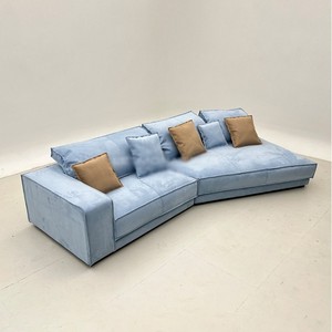 L Shape Frosted Fabric <b>Sofa</b> With <b>Foam</b> Filling For Living Room Large Size Upholstered Corner Design - Product Image 3