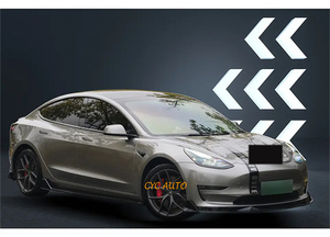 Difusor trasero de estilo de aspecto de carbono Turbo, luz LED, labio de parachoques trasero para Tesla <span class=keywords><strong>Model</strong></span> <span class=keywords><strong>3</strong></span> 5Y 2018 2019 2020 2021 + - Product Image 4