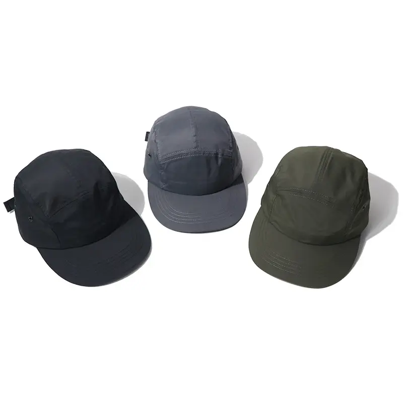 Wasserdichter Stoff Custom 5 Panel Hüte Outdoor Camp Cap