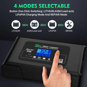 Chargeur de batterie de voiture HTRC 35A à brancher 12V/35A 24V/18A Chargeur intelligent Batterie au plomb-acide PB Chargeur automatique de moto à 7 étapes - Product Image 2