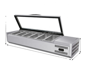 Fruit Table Commercial Salad Refrigerator Fresh-keeping Cabinet Desktop Pizza Seasoning Operation Table Dessert Ordering <b>Freezer</b> - Product Image 1