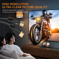Kabel HDMI 2.1 versi bersertifikat terbaru 48Gbps 4K 120Hz 8K 60Hz Ultra HD kabel HDMI