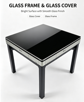 Table de Mahjong Automatique avec Plateau en Verre Trempé, Style Table à Manger, Machine de Mahjong pour la Maison et les Clubs