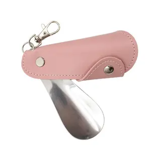 Wholesale Custom PU Leather Car Key Ring Portable Key Ring Key Fob Shoehorn Pendant Keychain