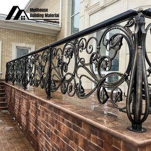 Foshan fabrika rustik ferforje Metal balkon korkuluğu açık kapalı güvenlik korkuluklar merdiven döşeme için korkuluklar - Product Image 4