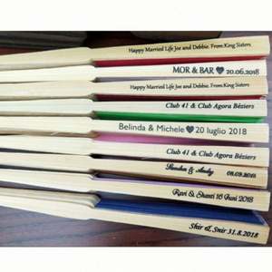 Éventail pliant artisanal de 23 cm en bambou, personnalisé pour mariage, mariée, avec dentelle espagnole brodée, motif ange, fleur, amour, portable - Product Image 5