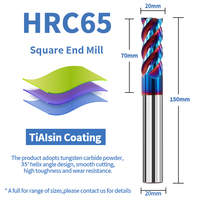 Fresa de extremo de carburo sólido HANDERK HRC65 Fresa de punta cuadrada de 4 flautas para máquina herramienta CNC