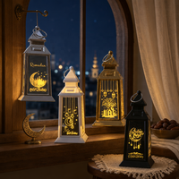 Lanterne LED 3D, décoration du Ramadan, Eid Mubarak, mosquée islamique, lampe lune étoile pour une décoration intérieure chaleureuse et confortable, ornement de table