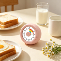 Minuteur visuel mécanique analogique rotatif à chiffres pour enfants, 60 minutes, avec aimant, pour restaurant, table, bureau, cuisine, étude, cadeau, tour de magie