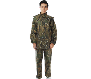 Ensemble de Combinaison de Pluie Camouflage Imperméable pour Hommes et Femmes Imperméable de <span class=keywords><strong>Moto</strong></span> Respirant avec Fermeture Éclair Deux Pièces Séparées Vêtements de Pluie - Product Image 4