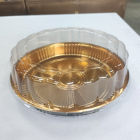 JY-82108 hohe Deckel Gold Einweg verpackung Kunststoff Prägung Sushi Verpackung Box PS Runde Kuchen Box für kalte Speisen
