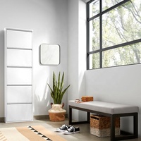Mueble Zapatero Popular de 5 Puertas para el Hogar, Diseño para Recibidor, Estantes de Exhibición