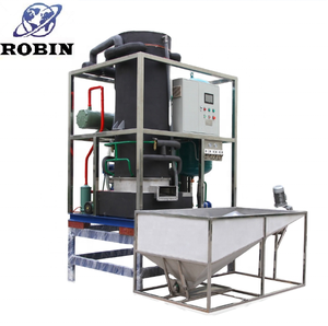 Machine à glaçons industrielle compacte ROBIN à refroidissement par eau, contrôlée par PLC, avec moteur, capacité de 5 à 10 tonnes par jour - Product Image 2