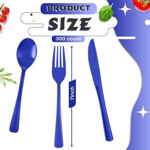 Couverts bleus biodégradables sans BPA, adaptés aux restaurants et aux fêtes, utilisables pour la restauration. - Product Image 4