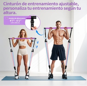 Bandes élastiques musculaires en caoutchouc naturel Fokky, 5 niveaux d'élasticité, réglables, antidérapantes, avec poignées d'ancrage pour porte, sangle de cheville pour Pilates - Product Image 6