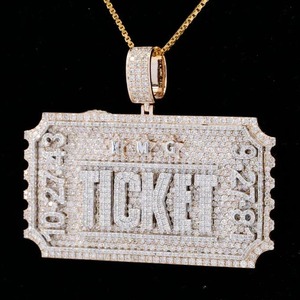 High Quality <b>Silver</b> Plated Baguette Cut Diamond <b>Charm</b> Pendant Personalized Letter 925 Sterling <b>Silver</b> Classic Style Mens - Product Image 5