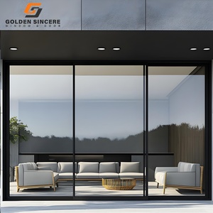 GS Moderno Grande Minimalista Ultra Estrecho Marco Delgado Horizontal Insonorizado Balcón Perfil de Aluminio Puerta Corredera - Product Image 4