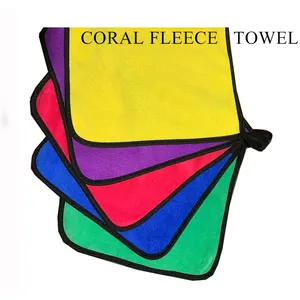 超细纤维毛巾套装促销超细纤维双面珊瑚绒洗脸布和毛巾汽车清洁毛巾400克30厘米 * 40厘米
