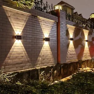 Popular Minimalismo Venda quente Villa Parede ao ar livre 6led Solar Luzes de Jardim LED Sensor de Luz Iluminação à prova d'água