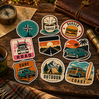 Autocollant vintage personnalisé pour l'extérieur, badge rétro, autocollant en vinyle découpé, imperméable, auto-adhésif pour bouteille d'eau, boîte de camping