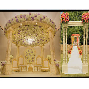 มณฑปงานแต่งงานแบบดั้งเดิมทรงเสาคู่ ทำจากไฟเบอร์ ดูเหมือนไม้  สำหรับงานแต่งงานระดับพรีเมียม  พร้อมเสาคู่  นำเข้าจากสหรัฐอเมริกา - Product Image 1