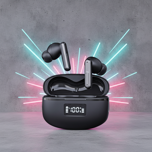 Écouteurs intra-auriculaires numériques à commande vocale, suppression du bruit, étanches, avec affichage du niveau de batterie et IA, style identique au modèle Want Brand - Product Image 4